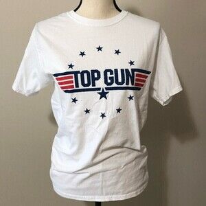 Top Gun White Tee T-Shirt Small Unisex